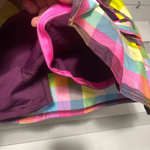 EUC Lululemon Run Pace Setter Skirt Sea Check Multi Plum skort Women's 4 6 Small - Picture 8 of 11